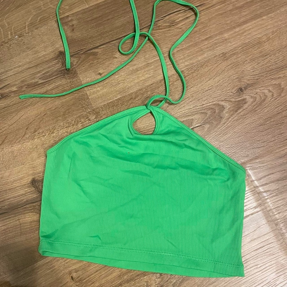 Zara green halter top crop top size small